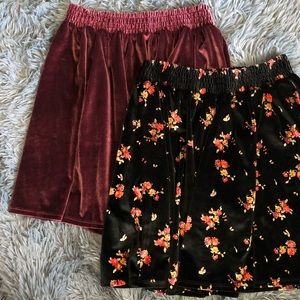 Urban Outfitters Velvet Skirt Bundle